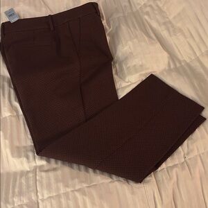 LOFT The Riviera Slim Pants - Maroon Pattern NWT
